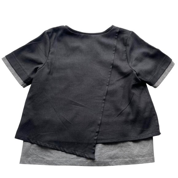 Rococo Womens Short Sleeve Layered Top Sz‎ Medium Linen Blend Corpcore Office - Picture 11 of 12